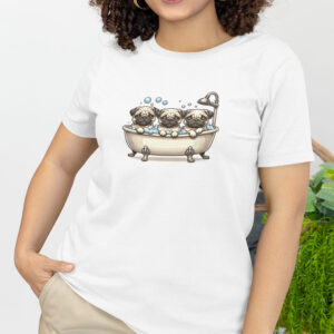 Pugs In A Tub T-Shirt White